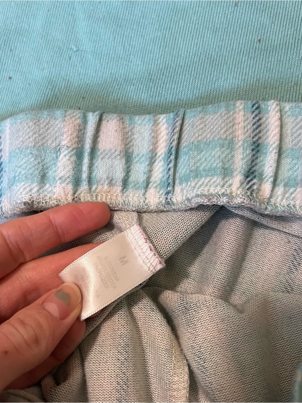 Women’s Medium Pajama Set Blue Soft Top Long Sleeve Cozy - Picture 3 of 3